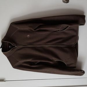 The north face full zip sweathshirt, brown khaki color, very warm, womens L